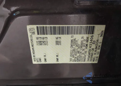 2014 Nissan Maxima 3.5 S from USA, damaged, VIN 1N4AA5AP2EC433406